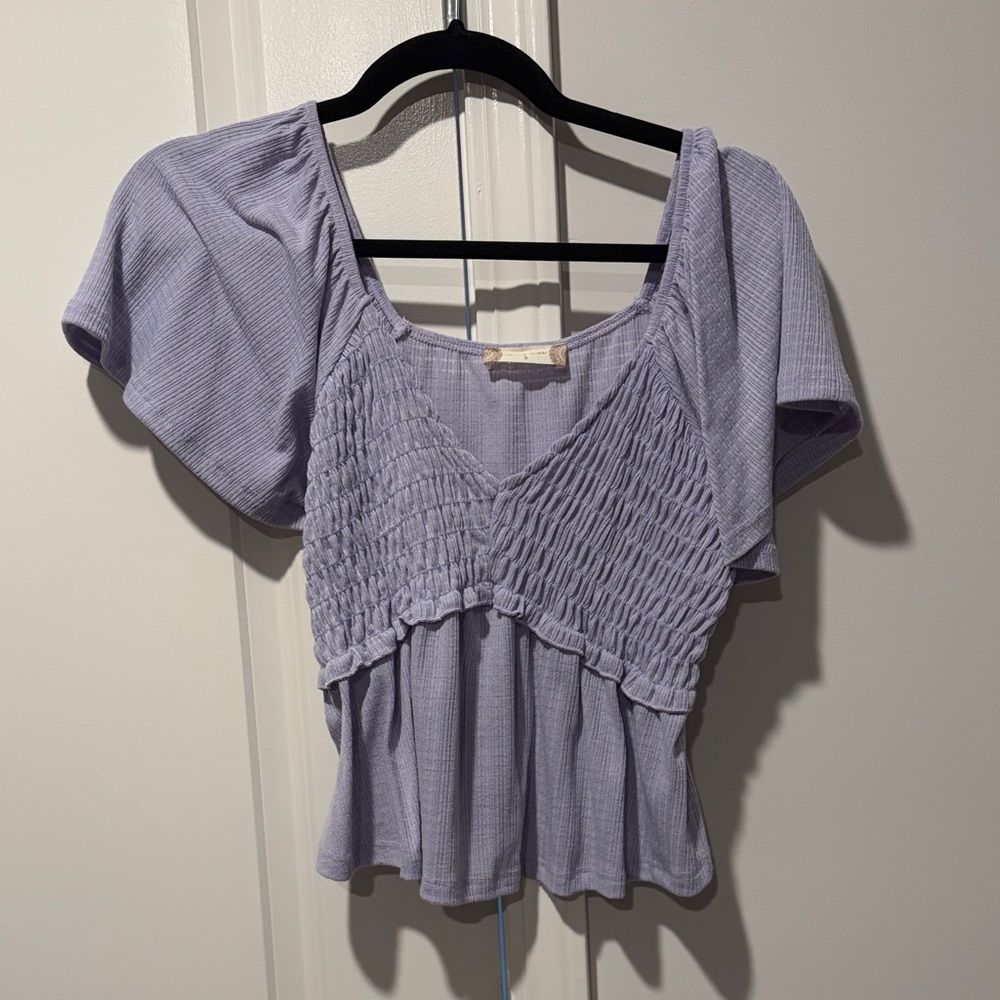 Altar'd State Lilac Smocked Blouse